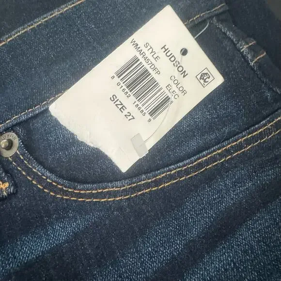 NWT Hudson Mid Rise Tilda Ankle Cigarette Leg Jeans Dark Wash Blue Womens Sze 27 - Picture 11 of 13